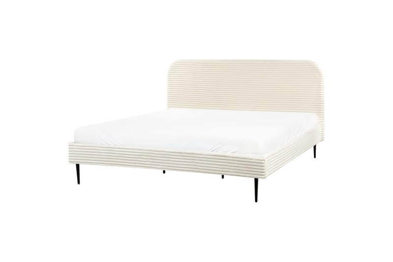 Seng med lamelramme Flayat - Hvid, Sort, 180x200 cm - Møbler - Senge - Sengeramme & sengestel
