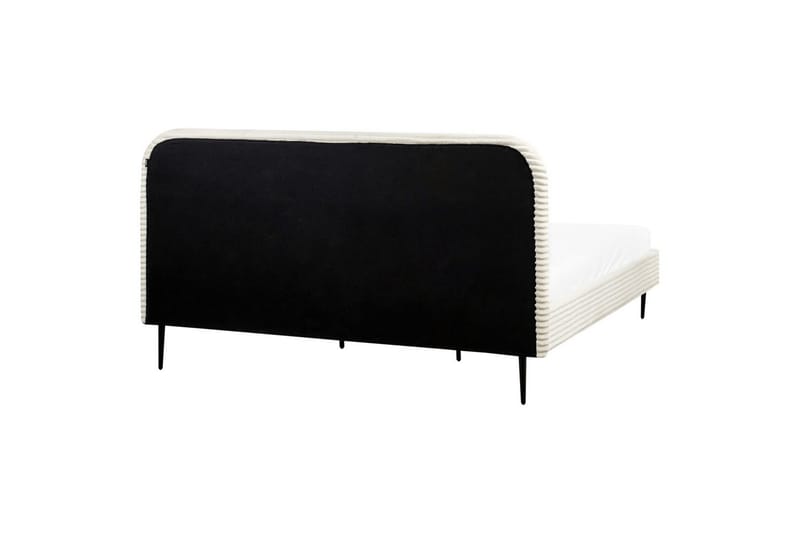 Seng med lamelramme Flayat - Hvid, Sort, 180x200 cm - Møbler - Senge - Sengeramme & sengestel