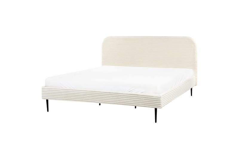 Seng med lamelramme Flayat - Hvid, Sort, 180x200 cm - Møbler - Senge - Sengeramme & sengestel