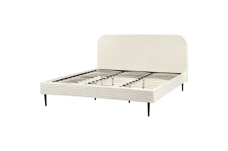 Seng med lamelramme Flayat - Hvid, Sort, 180x200 cm - Møbler - Senge - Sengeramme & sengestel