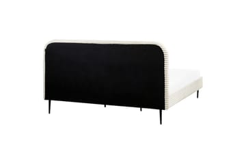 Seng med lamelramme Flayat - Hvid, Sort, 180x200 cm - Møbler - Senge - Sengeramme & sengestel