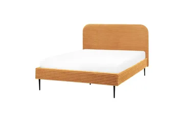 Seng med lamelramme Flayat - Orange, sort, 140x200 cm - Møbler - Senge - Sengeramme & sengestel