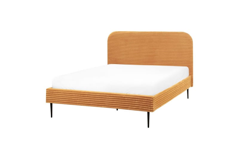 Seng med lamelramme Flayat - Orange, sort, 140x200 cm - Møbler - Senge - Sengeramme & sengestel