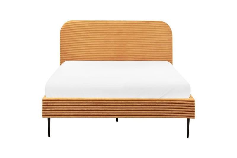 Seng med lamelramme Flayat - Orange, sort, 140x200 cm - Møbler - Senge - Sengeramme & sengestel