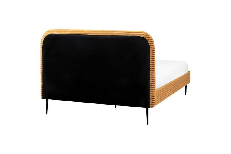 Seng med lamelramme Flayat - Orange, sort, 140x200 cm - Møbler - Senge - Sengeramme & sengestel