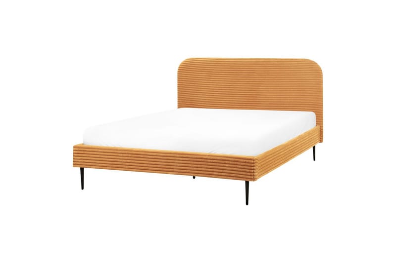Seng med lamelramme Flayat - Orange, sort, 160x200 cm - Møbler - Senge - Sengeramme & sengestel