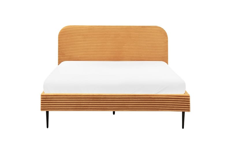 Seng med lamelramme Flayat - Orange, sort, 160x200 cm - Møbler - Senge - Sengeramme & sengestel