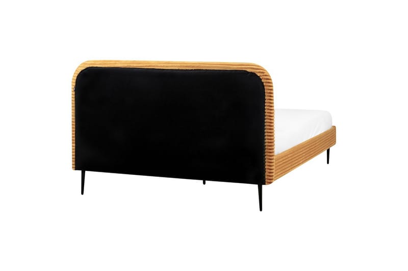 Seng med lamelramme Flayat - Orange, sort, 160x200 cm - Møbler - Senge - Sengeramme & sengestel