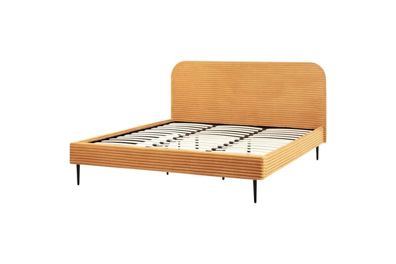 Seng med lamelramme Flayat - Orange, sort, 180x200 cm - Møbler - Senge - Sengeramme & sengestel