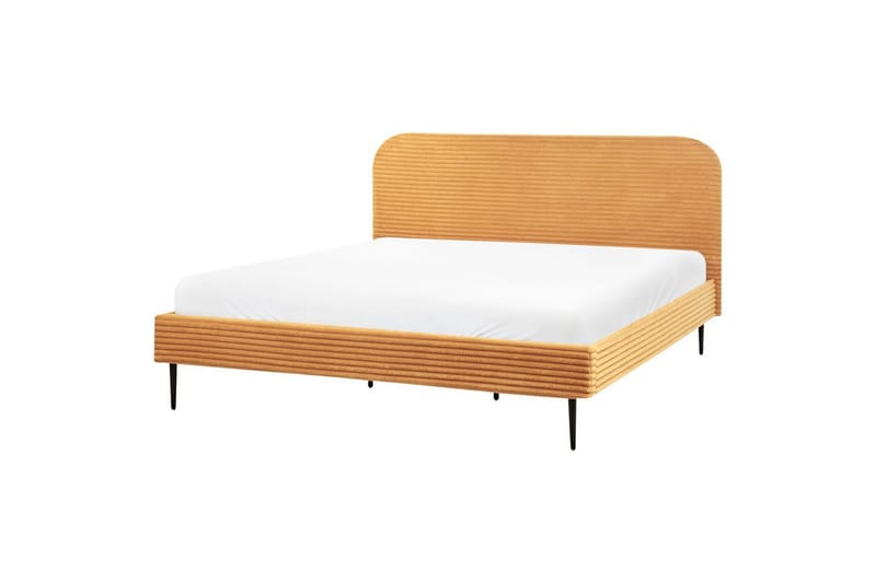 Seng med lamelramme Flayat - Orange, sort, 180x200 cm - Møbler - Senge - Sengeramme & sengestel