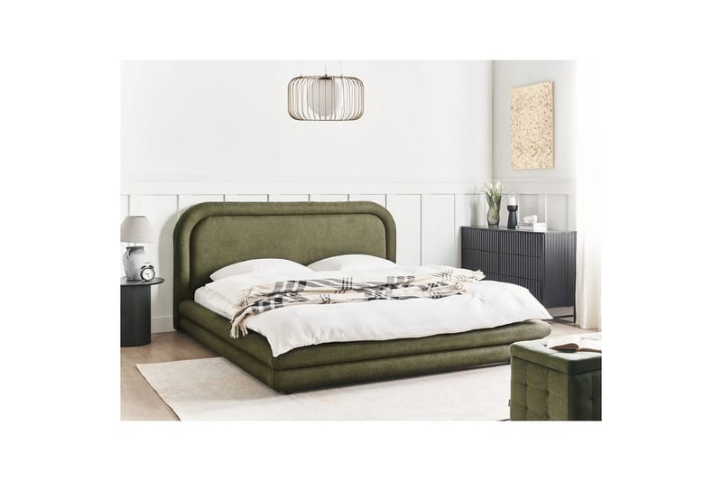 Seng med lamelramme Lavardens - Grøn, Sort, 180x200 cm - Møbler - Senge - Sengeramme & sengestel