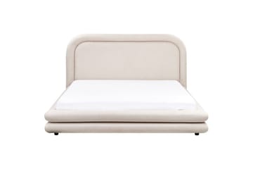Seng med lamelramme Lavardens - Lysebeige, sort, 160x200 cm - Møbler - Senge - Sengeramme & sengestel