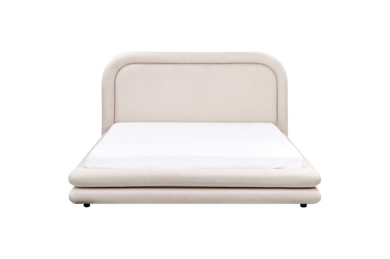 Seng med lamelramme Lavardens - Lysebeige, sort, 160x200 cm - Møbler - Senge - Sengeramme & sengestel