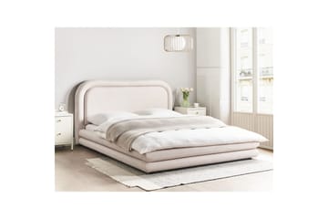 Seng med lamelramme Lavardens - Lysebeige, sort, 160x200 cm - Møbler - Senge - Sengeramme & sengestel