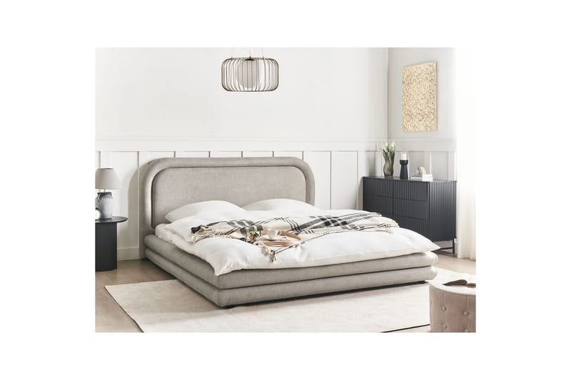 Seng med lamelramme Lavardens - Taupe, sort, 180x200 cm - Møbler - Senge - Sengeramme & sengestel