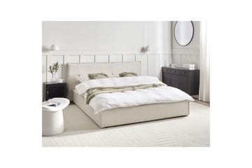 Seng med lamelramme Lestre - Hvid, Sort, 160x200 cm - Møbler - Senge - Sengeramme & sengestel