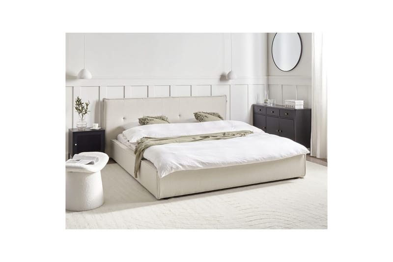 Seng med lamelramme Lestre - Hvid, Sort, 180x200 cm - Møbler - Senge - Sengeramme & sengestel