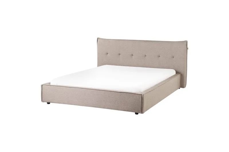 Seng med lamelramme Lestre, Taupe, sort, 160x200 cm