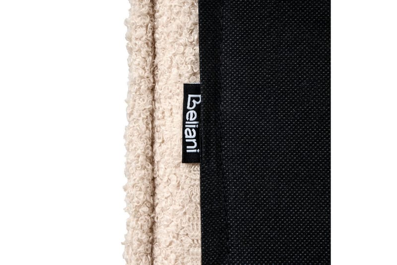 Seng med lamelramme Limanton - Beige, lyst træ, sort/Bouclé, 180x200 cm - Møbler - Senge - Sengeramme & sengestel