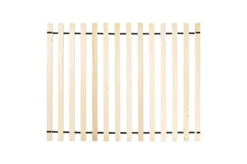 Seng med lamelramme Limanton - Brun, lyst træ, sort/Kunstlæder, Brun, lyst træ, sort/kunstlæder, 140x200 cm - Møbler - Senge - Sengeramme & sengestel