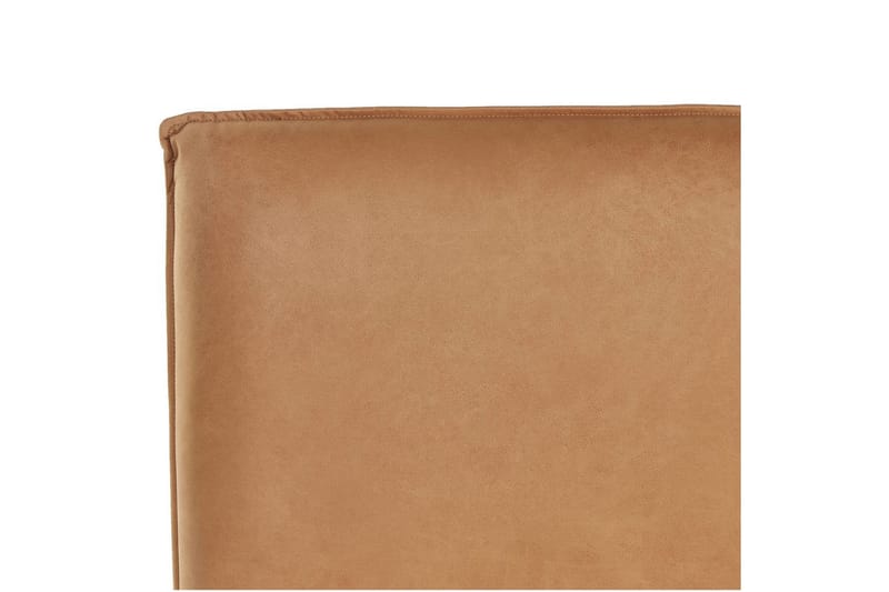 Seng med lamelramme Limanton - Brun, lyst træ, sort/Kunstlæder, Brun, lyst træ, sort/kunstlæder, 140x200 cm - Møbler - Senge - Sengeramme & sengestel