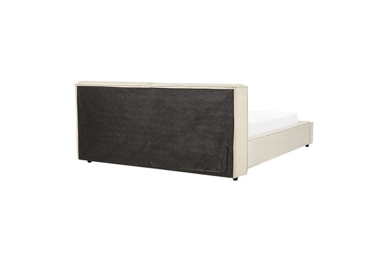 Seng med lamelramme Linards - Beige/Fløjl, Beige/fløjl, 160x200 cm - Møbler - Senge - Sengeramme & sengestel