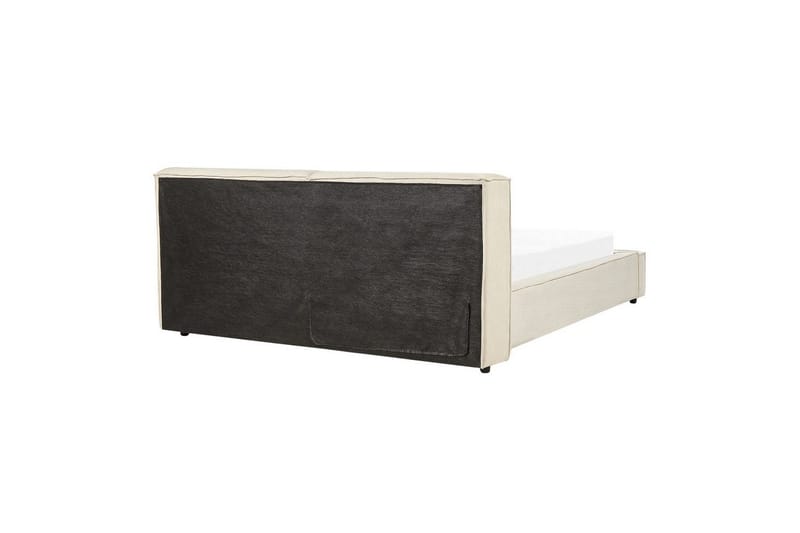 Seng med lamelramme Linards - Beige/Fløjl, Beige/fløjl, 160x200 cm - Møbler - Senge - Sengeramme & sengestel