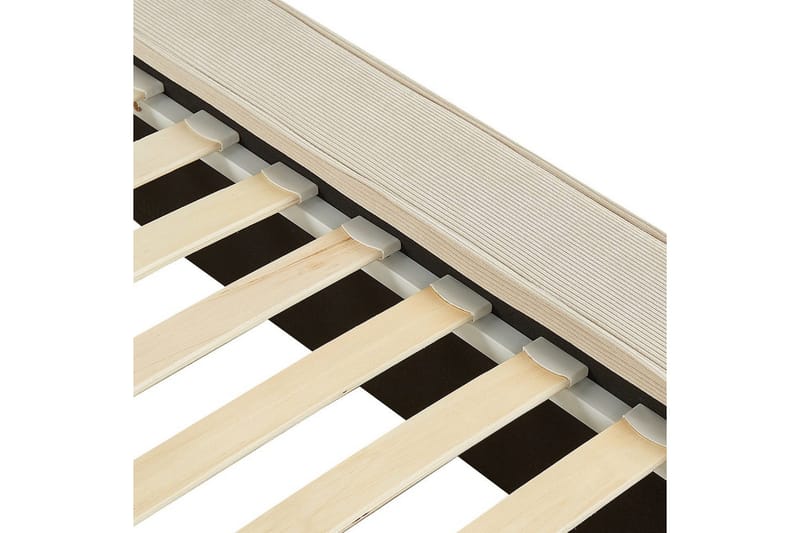 Seng med lamelramme Linards - Beige/Fløjl, Beige/fløjl, 160x200 cm - Møbler - Senge - Sengeramme & sengestel