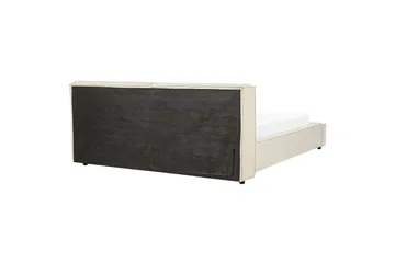 Seng med lamelramme Linards - Beige/Fløjl, Beige/fløjl, 180x200 cm - Møbler - Senge - Sengeramme & sengestel