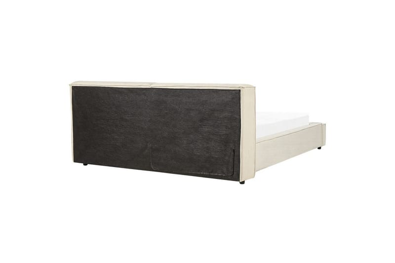 Seng med lamelramme Linards - Beige/Fløjl, Beige/fløjl, 180x200 cm - Møbler - Senge - Sengeramme & sengestel