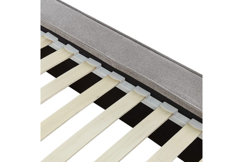 Seng med lamelramme Linards - Grå/Polyester, 160x200 cm - Møbler - Senge - Sengeramme & sengestel