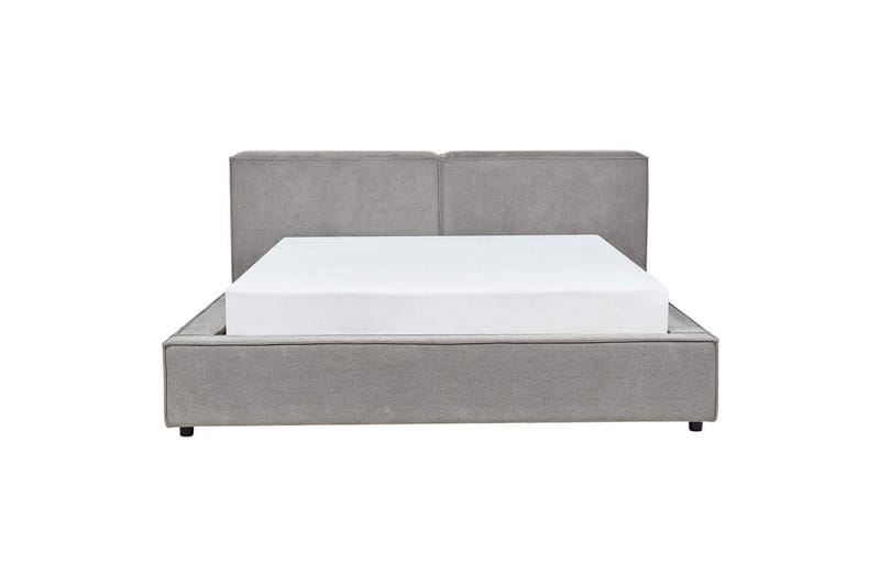 Seng med lamelramme Linards - Grå/Polyester, 160x200 cm - Møbler - Senge - Sengeramme & sengestel