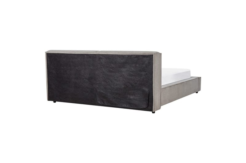 Seng med lamelramme Linards - Grå/Polyester, 160x200 cm - Møbler - Senge - Sengeramme & sengestel