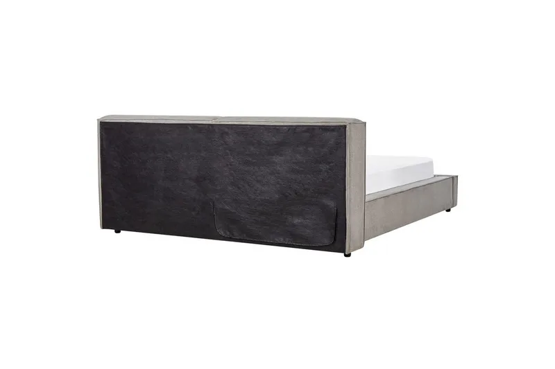 Seng med lamelramme Linards - Grå/Polyester, 180x200 cm - Møbler - Senge - Sengeramme & sengestel