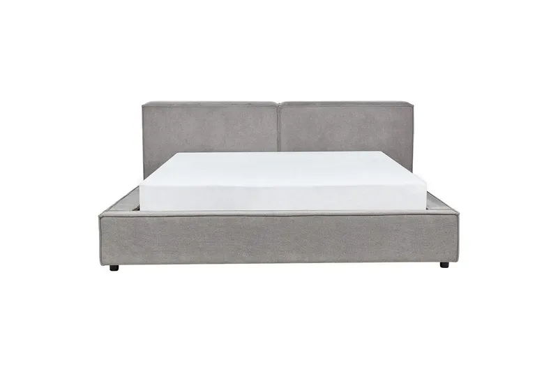 Seng med lamelramme Linards - Grå/Polyester, 180x200 cm - Møbler - Senge - Sengeramme & sengestel