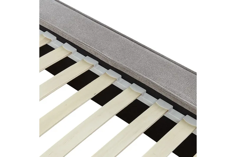 Seng med lamelramme Linards - Grå/Polyester, 180x200 cm - Møbler - Senge - Sengeramme & sengestel