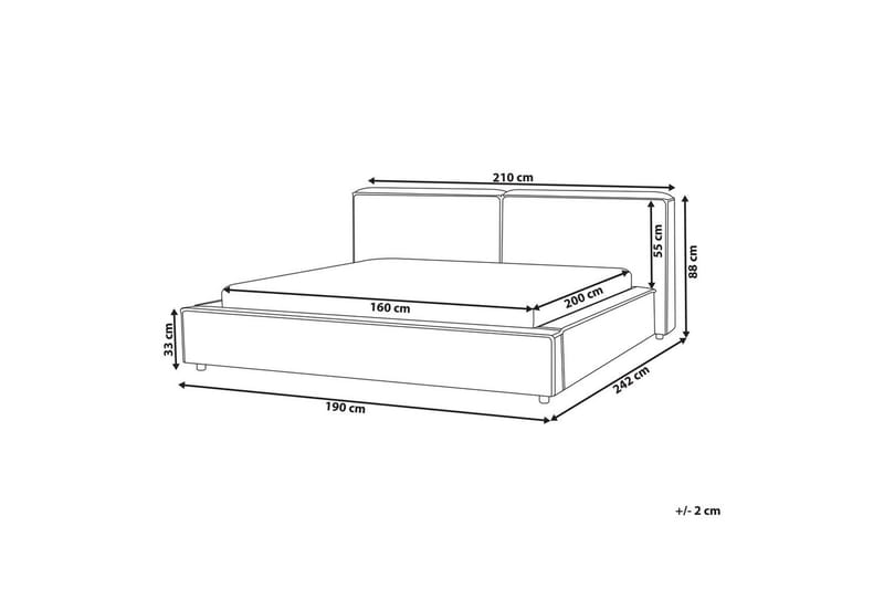 Seng med lamelramme Linards - Grøn/Bouclé, 160x200 cm - Møbler - Senge - Sengeramme & sengestel