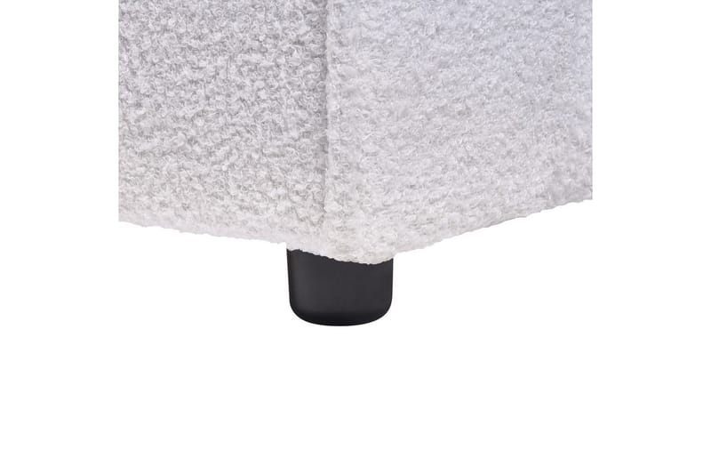 Seng med lamelramme Linards - Hvid/Bouclé, 180x200 cm - Møbler - Senge - Sengeramme & sengestel