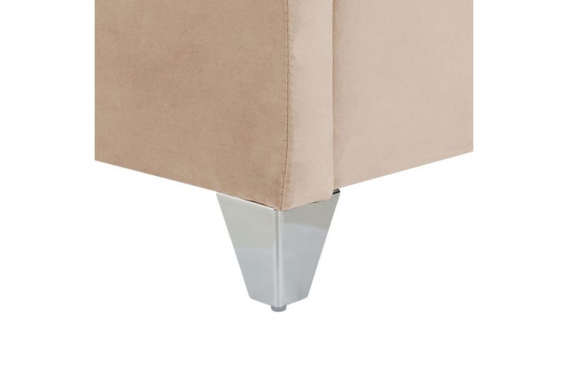 Seng med lamelramme Lubbon - Beige, Sølv, Beige, sølv, 140x200 cm - Møbler - Senge - Sengeramme & sengestel