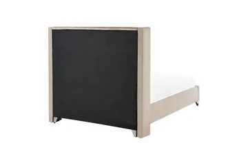 Seng med lamelramme Lubbon - Beige, Sølv, Beige, sølv, 140x200 cm - Møbler - Senge - Sengeramme & sengestel