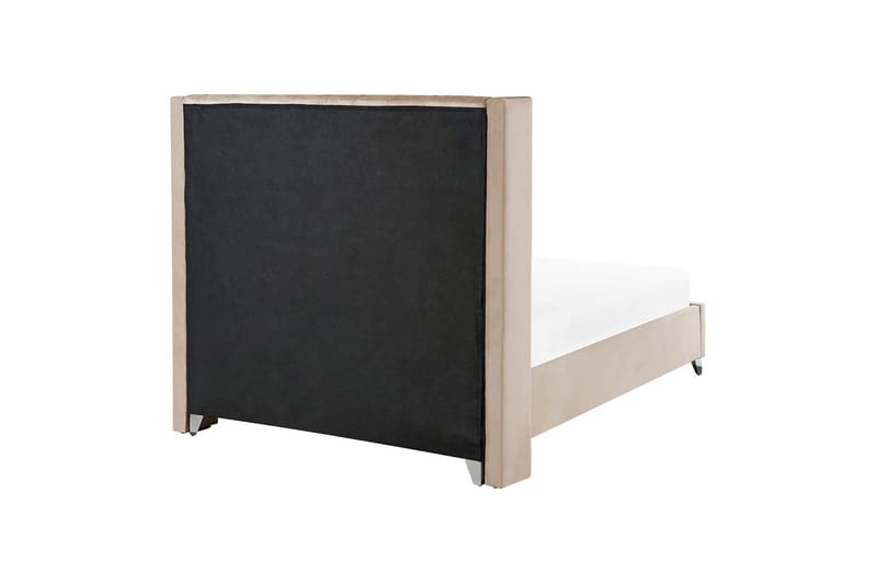 Seng med lamelramme Lubbon - Beige, Sølv, Beige, sølv, 140x200 cm - Møbler - Senge - Sengeramme & sengestel