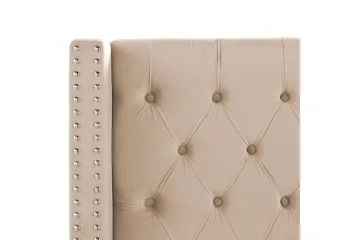 Seng med lamelramme Lubbon - Beige, Sølv, Beige, sølv, 140x200 cm - Møbler - Senge - Sengeramme & sengestel