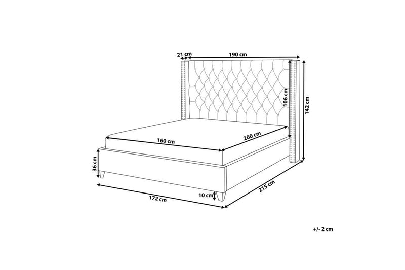 Seng med lamelramme Lubbon - Rosa, Sølv, Rosa, sølv, 160x200 cm - Møbler - Senge - Sengeramme & sengestel