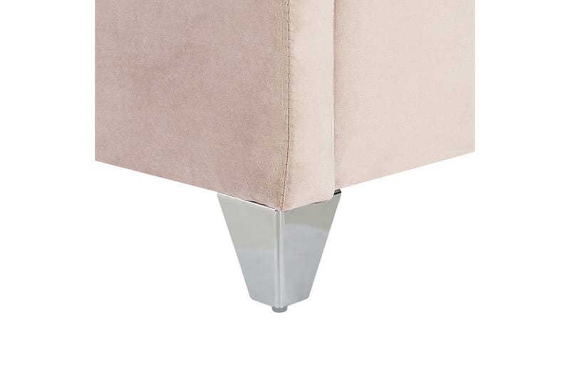 Seng med lamelramme Lubbon - Rosa, Sølv, Rosa, sølv, 160x200 cm - Møbler - Senge - Sengeramme & sengestel