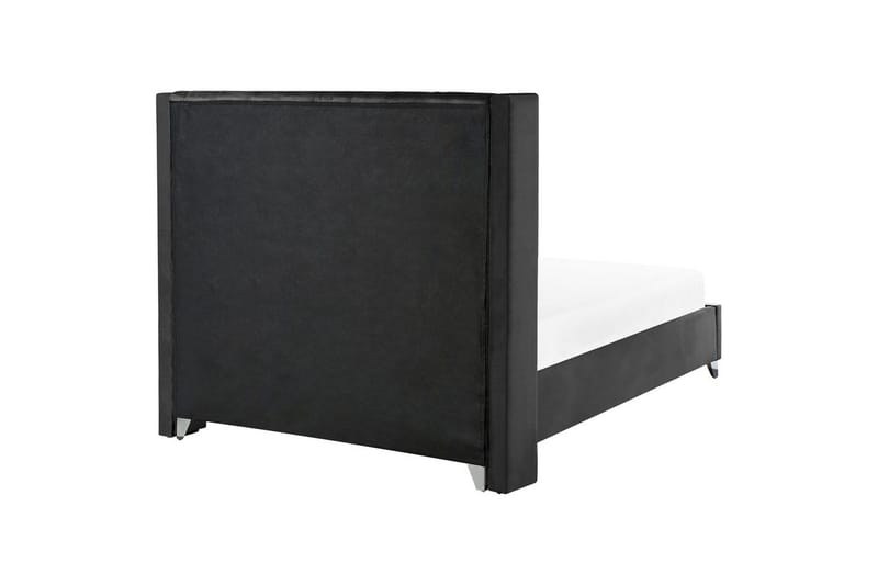 Seng med lamelramme Lubbon - Sort, Sølv, 160x200 cm - Møbler - Senge - Sengeramme & sengestel