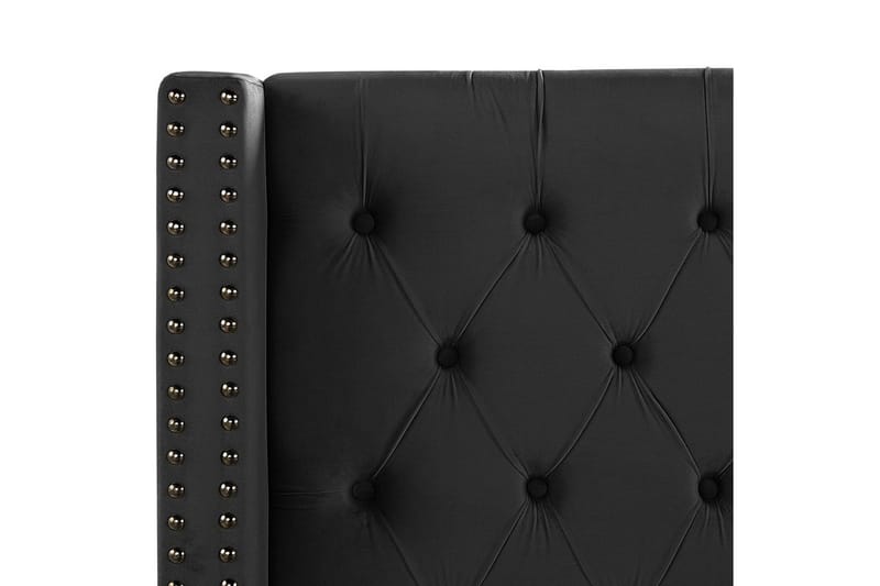 Seng med lamelramme Lubbon - Sort, Sølv, 160x200 cm - Møbler - Senge - Sengeramme & sengestel