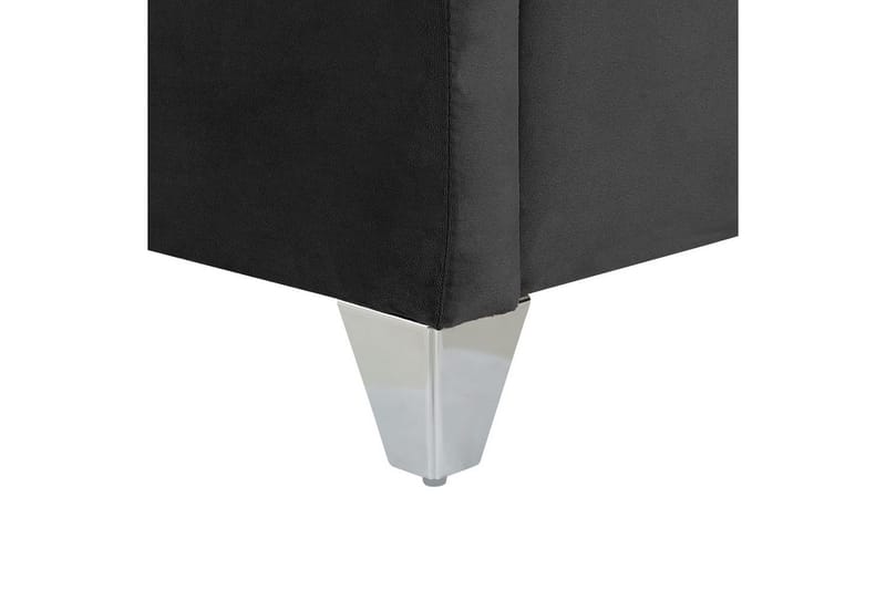 Seng med lamelramme Lubbon - Sort, Sølv, 160x200 cm - Møbler - Senge - Sengeramme & sengestel