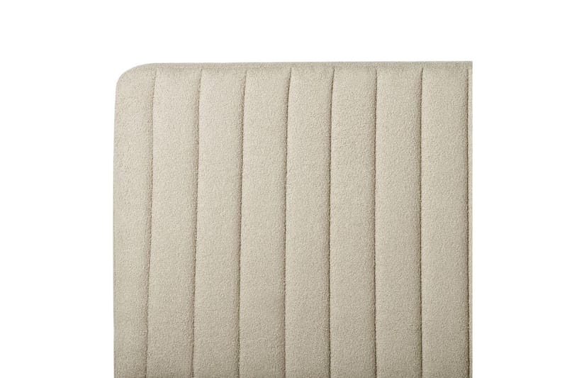 Seng med lamelramme Lunan - Beige, sort/Bouclé, 160x200 cm - Møbler - Senge - Sengeramme & sengestel