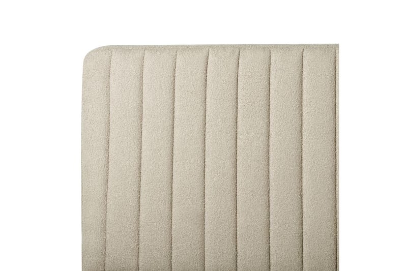 Seng med lamelramme Lunan - Beige, sort/Bouclé, 160x200 cm - Møbler - Senge - Sengeramme & sengestel