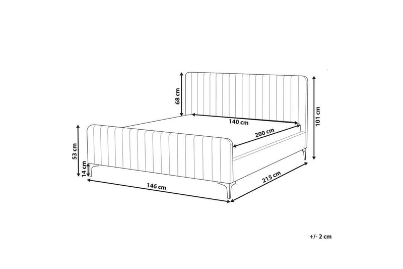 Seng med lamelramme Lunan - Taupe, sort/Bouclé, 140x200 cm - Møbler - Senge - Sengeramme & sengestel